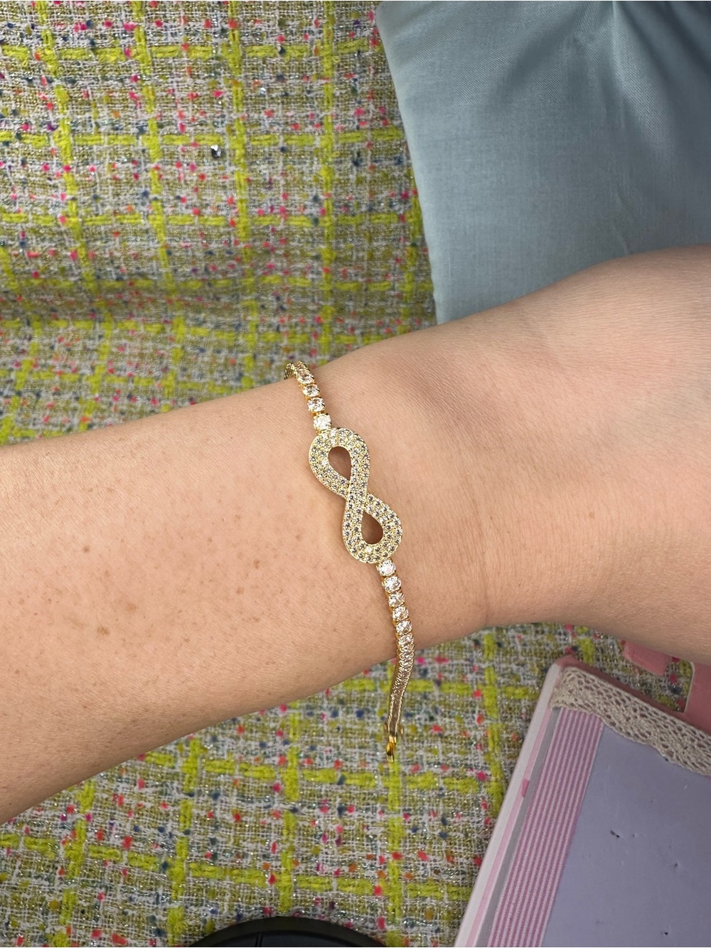 Gold Infinity CZ Tennis Bracelet - Gold Color